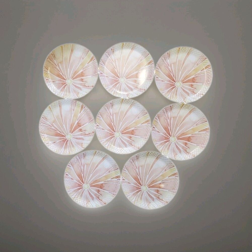 8x Threshold Melamine Dinner Plates Set Pink Yellow Summer Party 2013 Lot